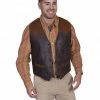 Scully Men's Suede Yoke Vest  Coffee -Scully Shop 2000278230 205 P1