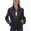 Leatherwear By Scully Women's Vintage Black Embroidered Fringe Jacket -Scully Shop 2000280463 001 P1
