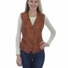 Leatherwear By Scully Women's Cognac Western Vest