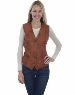 Leatherwear By Scully Women's Cognac Western Vest