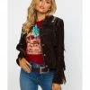 Scully Women's Boar Suede Beaded Fringe Jacket Brown 2 Scully Women's Boar Suede Beaded Fringe Jacket Brown -Scully Shop 2000280540 200 P1