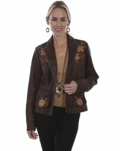 Leatherwear By Scully Women's Old Brown Leather Blazer