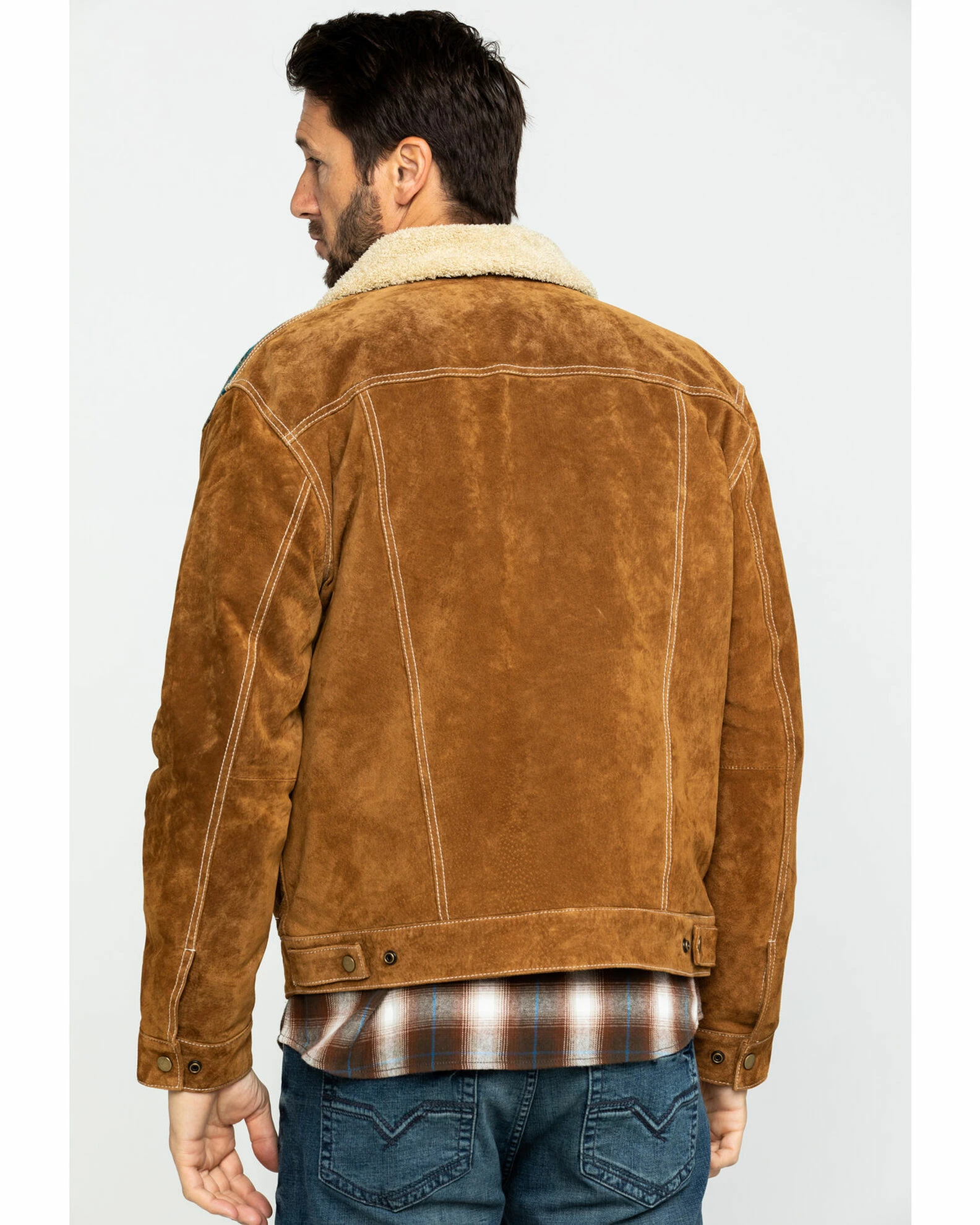 Scully Men's Cafe Brown Boar Suede Jean Jacket 4 Scully Men's Cafe Brown Boar Suede Jean Jacket - Image 2