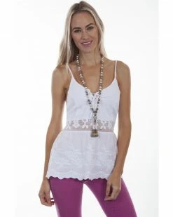 Scully Shop 33 Cantina By Scully Women's White Spaghetti Strap Cami