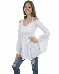 Scully Women's Cold Shoulder Long Sleeve Tunic Top  Olive -Scully Shop 2000281267 100 P1