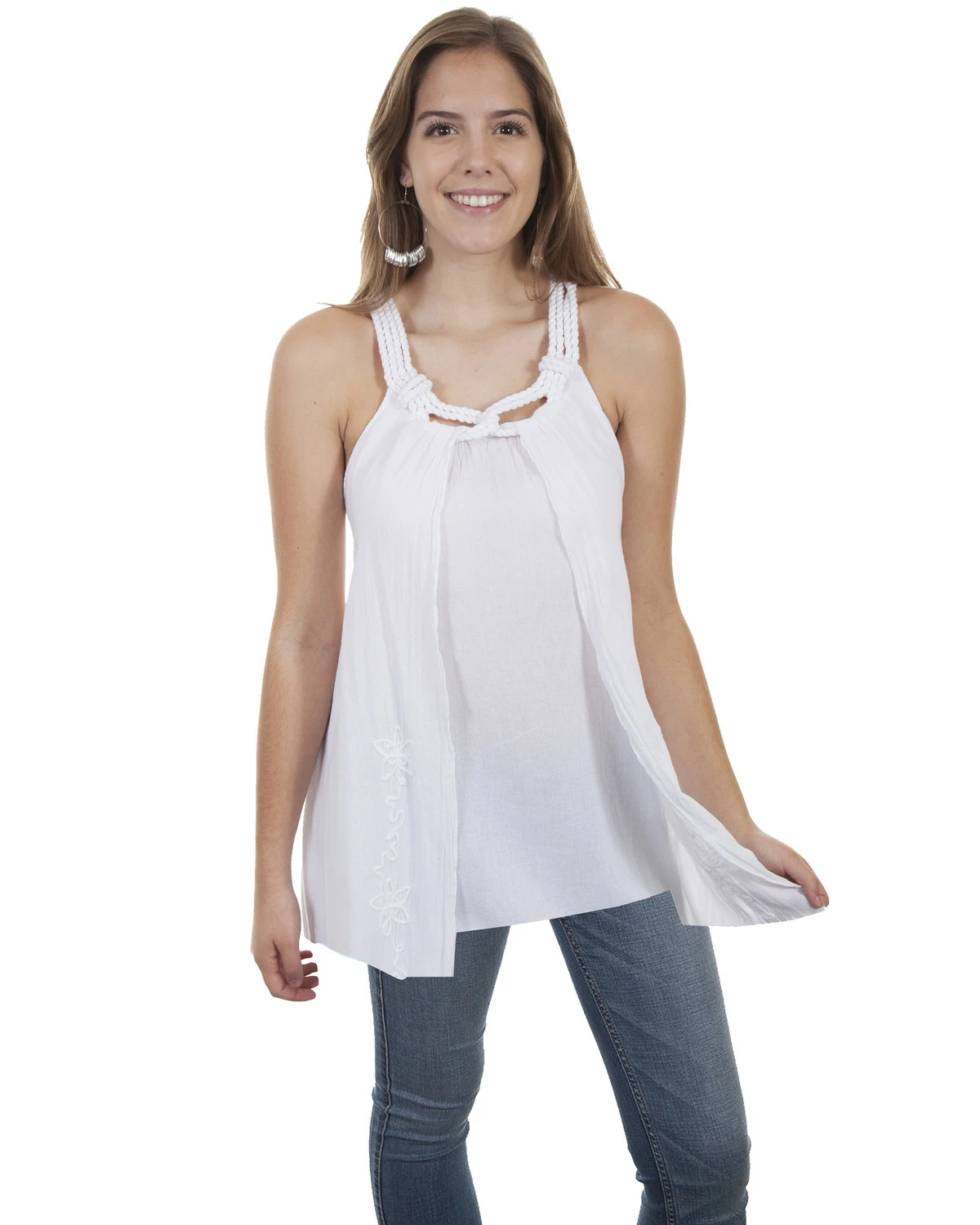 Cantina By Scully Women's Rope Strap Blouse White 5 Cantina By Scully Women's Rope Strap Blouse White - Image 3