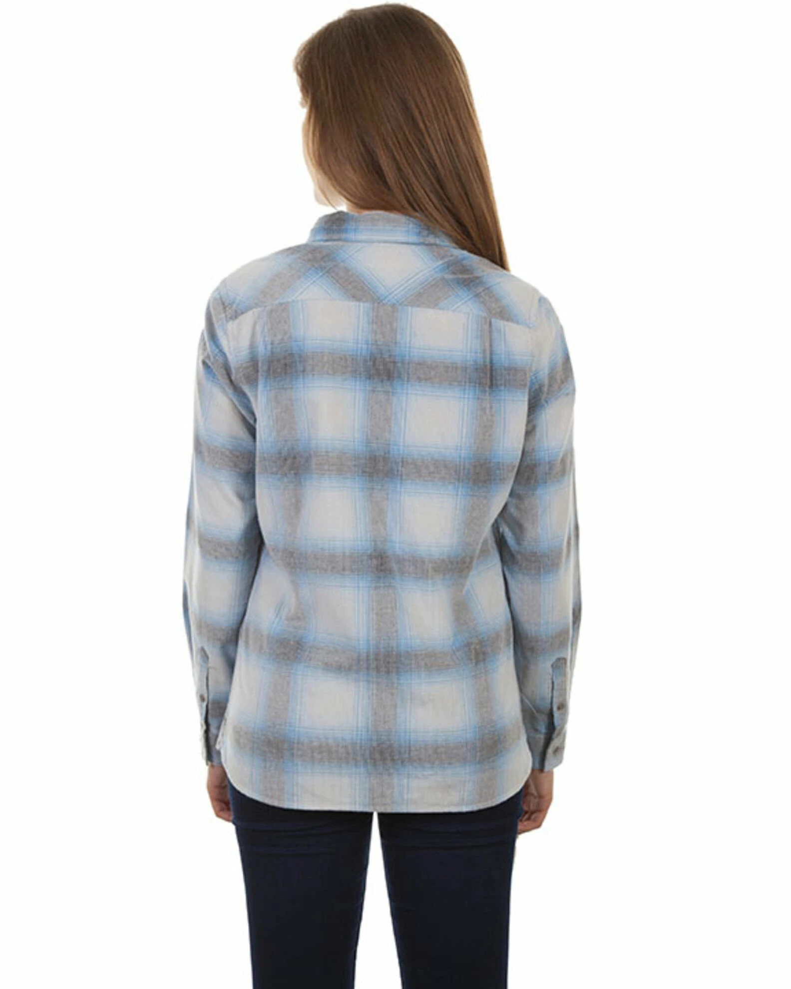 Honey Creek By Scully Women's Blue Corduroy Plaid Long Sleeve Top 4 Honey Creek By Scully Women's Blue Corduroy Plaid Long Sleeve Top - Image 2