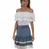 Honey Creek By Scully Women's Denim Lace Trim Skirt Blue -Scully Shop 2000281335 400 P1
