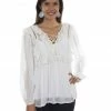 Honey Creek By Scully Women's Ivory Swiss Dot Ruffle Blouse 2 Honey Creek By Scully Women's Ivory Swiss Dot Ruffle Blouse -Scully Shop 2000281337 103 P1