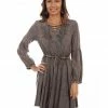 Honey Creek By Scully Women's Acid Wash Bell Sleeve Dress Brown 2 Honey Creek By Scully Women's Acid Wash Bell Sleeve Dress Brown -Scully Shop 2000281343 200 P1