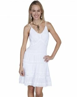 Scully Shop 35 Cantina By Scully Women's White Spaghetti Strap Dress