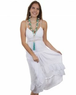 Scully Shop 39 Cantina Collection By Scully Women's Spaghetti Strap Dress White