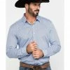 Scully Signature Soft Series Men's X Geo Print Long Sleeve Western Shirt  Blue -Scully Shop 2000286284 400 P1