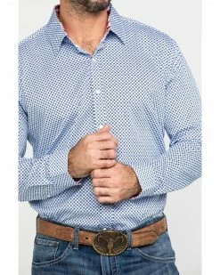 Scully Signature Soft Series Men's X Geo Print Long Sleeve Western Shirt Blue 12 Scully Signature Soft Series Men's X Geo Print Long Sleeve Western Shirt Blue -Scully Shop 2000286284 400 P4