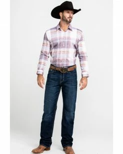 Scully Signature Soft Series Men's Large Plaid Snap Long Sleeve Western Shirt  Brown -Scully Shop 2000286288 200 P6