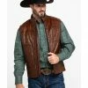 Scully Leatherwear Men's Quilted Leather Vest  Brown -Scully Shop 2000286650 200 P1