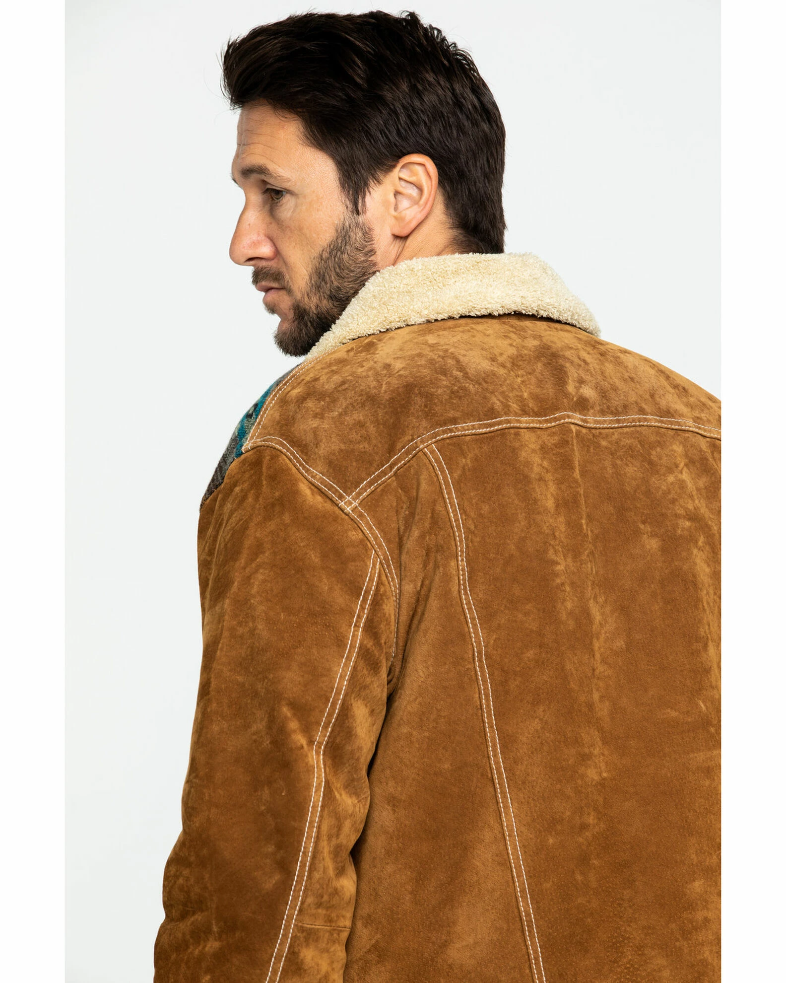 Scully Men's Cafe Brown Boar Suede Jean Jacket - Big 7 Scully Men's Cafe Brown Boar Suede Jean Jacket - Big - Image 5