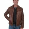 Scully Leatherwear Men's Brown Washed Lamb Leather Jacket - Tall  -Scully Shop 2000297268 200 P1