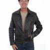 Scully Leatherwear Men's Black Vintage Leather Jacket  -Scully Shop 2000297273 001 P1