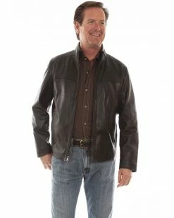 Scully Men's Black Lamb Leather Zip Front Jacket 7 Scully Men's Black Lamb Leather Zip Front Jacket -Scully Shop 2000327284 001 P1 1