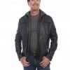 Scully Men's Soft Lamb Zip-Front Hooded Leather Jacket  Cognac -Scully Shop 2000329713 402 P1