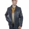 Scully Men's Denim Lamb Leather Retro Jacket Indigo -Scully Shop 2000329716 402 P1
