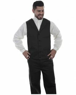 Scully Men's Herringbone Vest Charcoal -Scully Shop 2000329726 001 P1