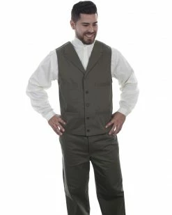 Scully Men's Herringbone Vest Charcoal -Scully Shop 2000329726 020 P1