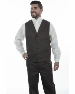 Scully Men's Herringbone Vest Charcoal
