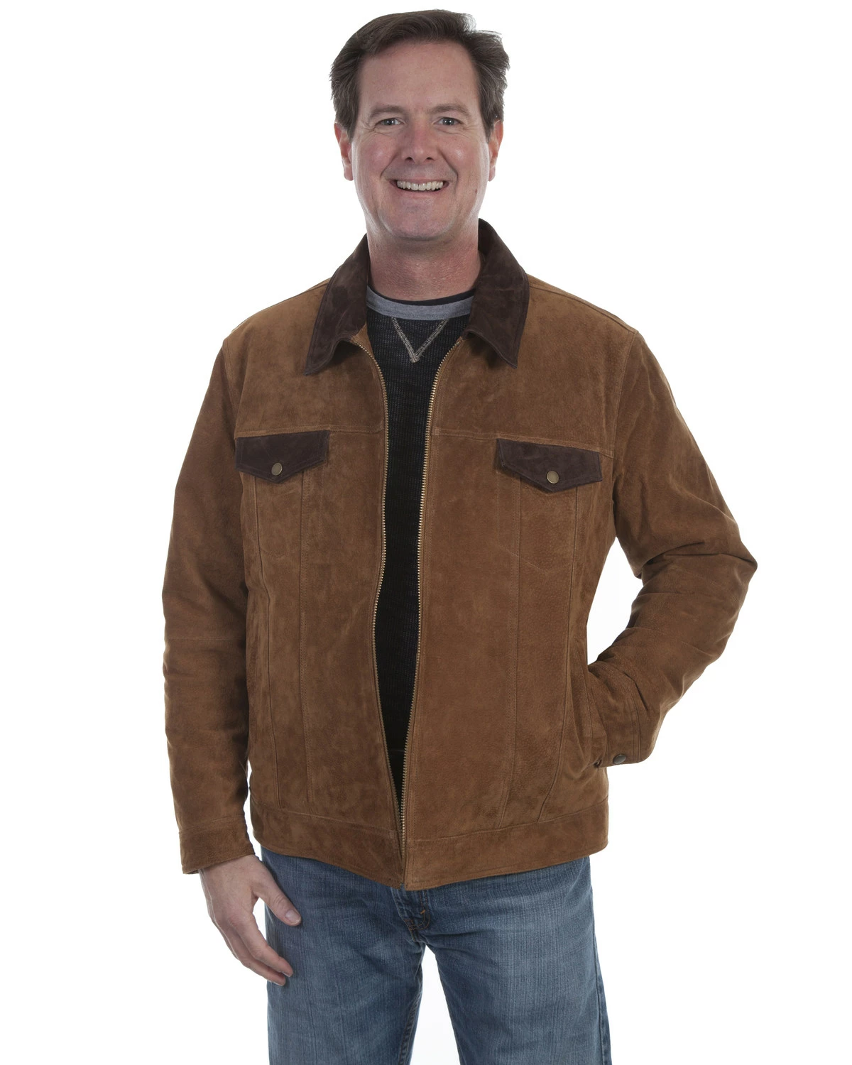 Scully Men's Two-Toned Suede Brown Jacket 5 Scully Men's Two-Toned Suede Brown Jacket - Image 3