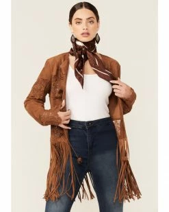 Scully Women's Crochet Trim Suede Coat Brown 11 Scully Women's Crochet Trim Suede Coat Brown -Scully Shop 2000348591 200 P1 1
