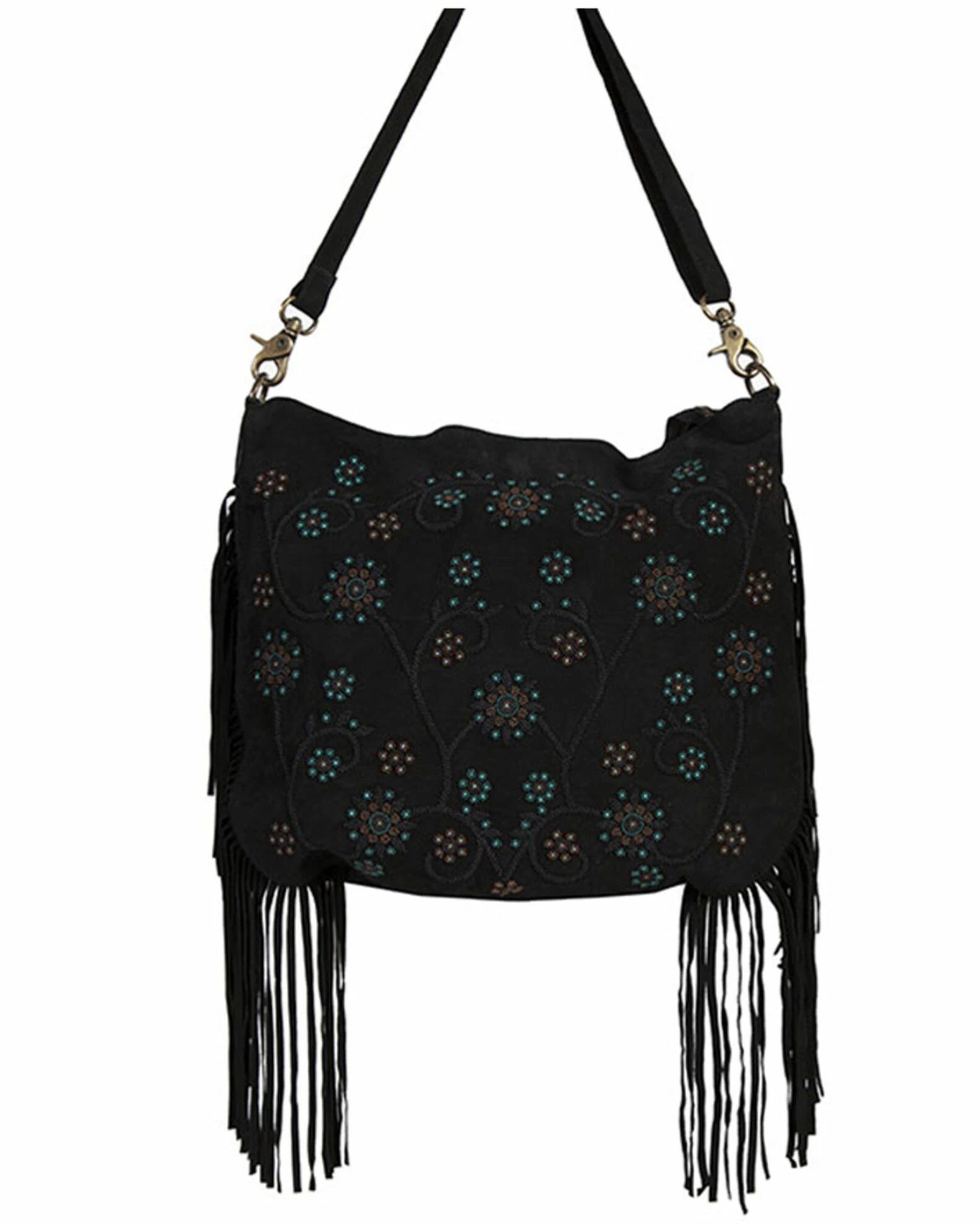 Scully Women's Black Side Fringe Handbag 3 Scully Women's Black Side Fringe Handbag