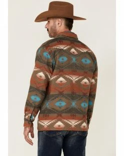 Scully Men's Southwestern Print Button-Doiwn Heavy Shirt Jacket Olive -Scully Shop 2000350087 341 P4