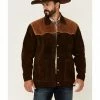 Scully Men's Chocolate Two-Tone Suede Snap-Front Rancher Car Coat  Brown -Scully Shop 2000350089 200 P1