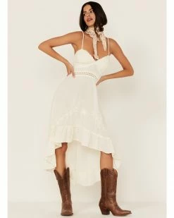 Scully Women's Embroidered Ruffled Hi-Lo Dress Cream 11 Scully Women's Embroidered Ruffled Hi-Lo Dress Cream -Scully Shop 2000363820 110 P1 1
