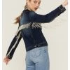 Scully Women's Rhinestone Fringe Denim Jacket Blue -Scully Shop 2000363825 400 P1