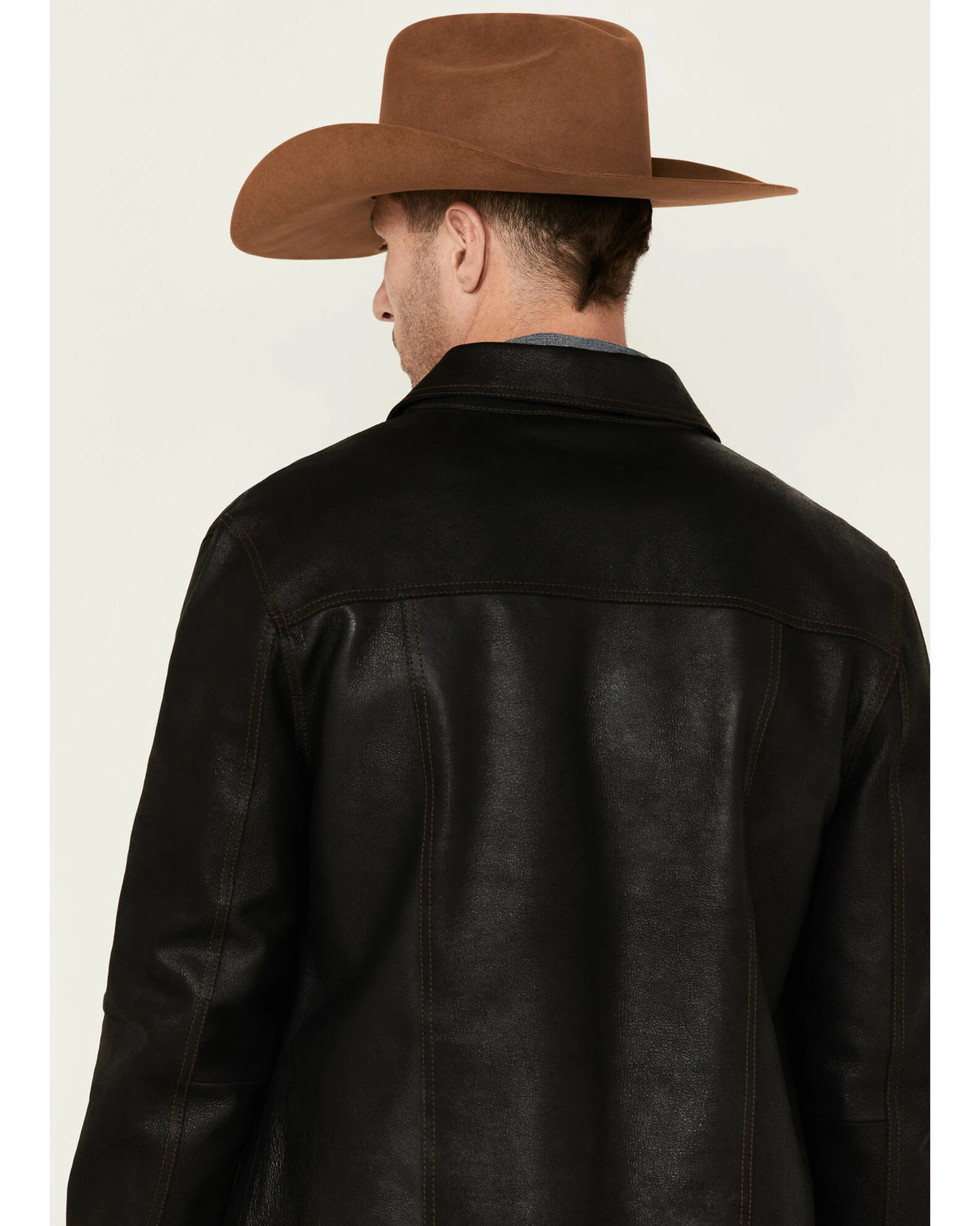 Scully Men's Solid Black Zip-Front Lightweight Leather Jacket 6 Scully Men's Solid Black Zip-Front Lightweight Leather Jacket - Image 4