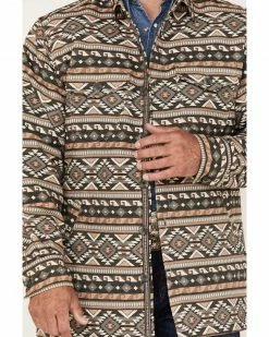 Scully Men's Southwestern Stripe Print Jacquard Shacket Tan -Scully Shop 2000377880 280 P3