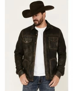 Scully Men's Serape Lined Leather Jacket  Chocolate -Scully Shop 2000377883 240 P1 1