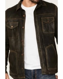 Scully Men's Serape Lined Leather Jacket  Chocolate -Scully Shop 2000377883 240 P3