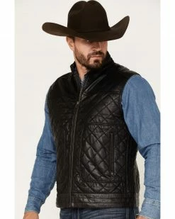 Scully Men's Quilted Leather Vest Black -Scully Shop 2000377886 001 P2