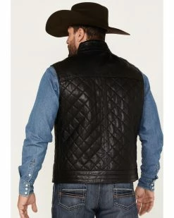 Scully Men's Quilted Leather Vest Black -Scully Shop 2000377886 001 P4