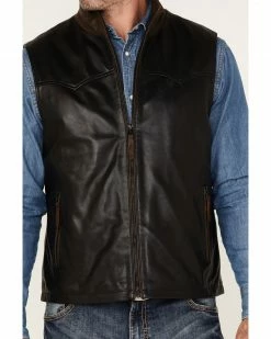 Scully Men's Zip-Up Leather Vest Black 9 Scully Men's Zip-Up Leather Vest Black -Scully Shop 2000377887 001 P3