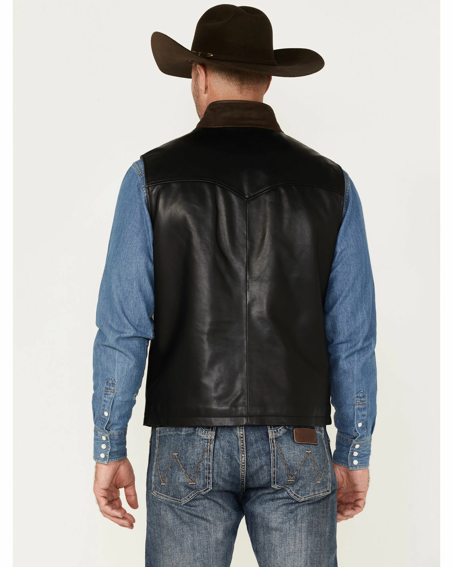 Scully Men's Zip-Up Leather Vest Black 6 Scully Men's Zip-Up Leather Vest Black - Image 4