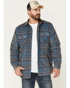 Scully Sculy Men's Plaid Print Corduroy Sherpa Lined Button Jacket Navy -Scully Shop 2000377888 410 P1 1