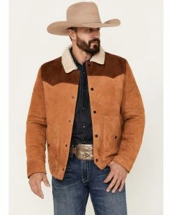 Scully Men's Suede Color Block Jacket Tan