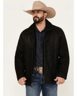 Scully Men's Suede Double Collar Jacket Black