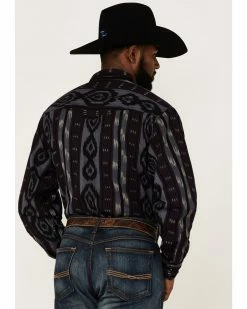 Scully Men's Jacquard Southwestern Stripe Snap Western Shirt  -Scully Shop 2000377901 400 P4