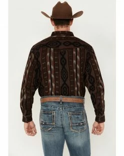Scully Men's Jacquard Southwestern Stripe Long Sleeve Snap Shirt Brown 10 Scully Men's Jacquard Southwestern Stripe Long Sleeve Snap Shirt Brown -Scully Shop 2000377916 200 P4