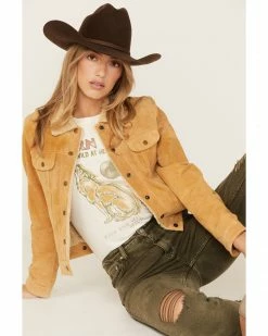 Scully Women's Sherpa Trucker Snap Jacket Tan -Scully Shop 2000378311 280 P1 1